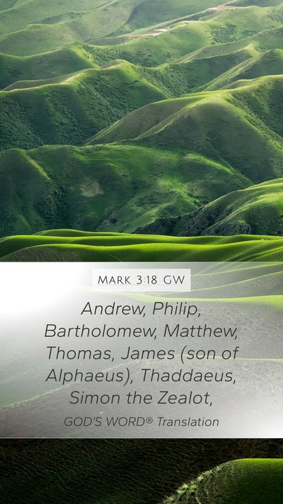 Mark 3:18 GW Bible Verse Image