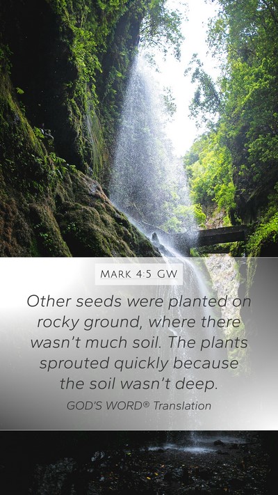 Mark 4:5 GW Bible Verse Image