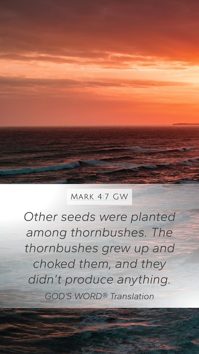 Mark 4:7 GW Bible Verse Image