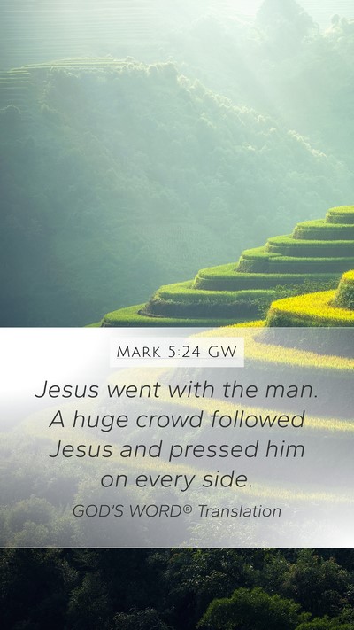 Mark 5:24 GW Bible Verse Image