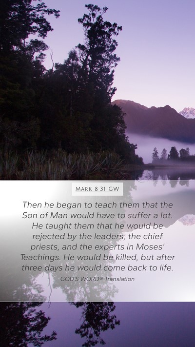 Mark 8:31 GW Bible Verse Image