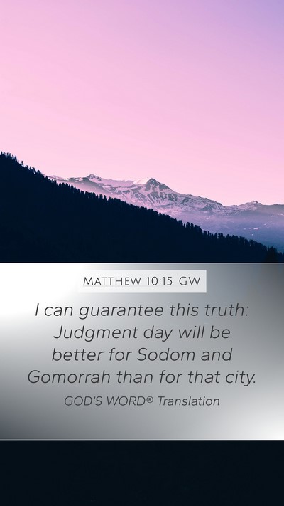Matthew 10:15 GW Bible Verse Image