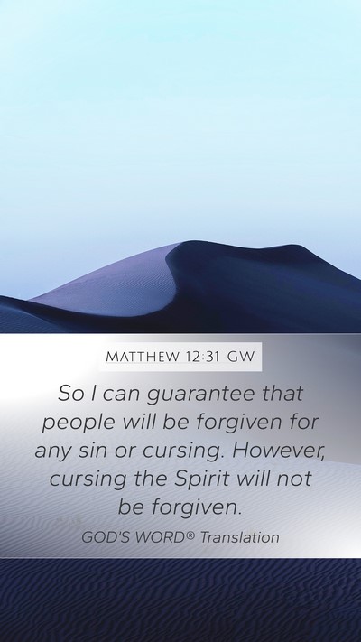 Matthew 12:31 GW Bible Verse Image