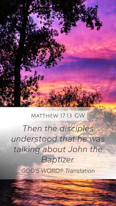 Matthew 17:13 GW Mobile Phone Wallpaper - Then the disciples understood that he was talking - Mobile Bible Verse Wallpaper