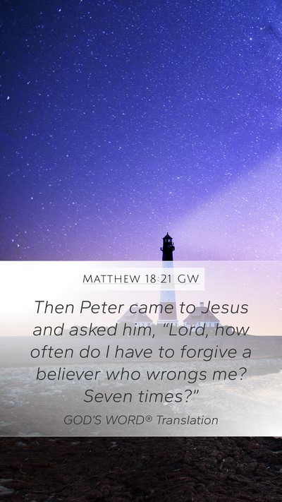 Matthew 18:21 GW Bible Verse Image