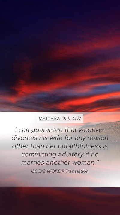 Matthew 19:9 GW Bible Verse Image