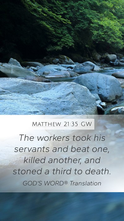 Matthew 21:35 GW Bible Verse Image