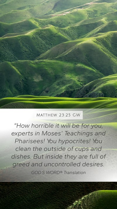 Matthew 23:25 GW Bible Verse Image