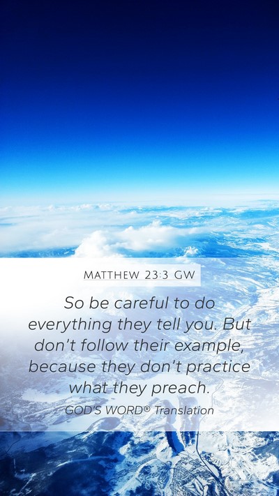 Matthew 23:3 GW Bible Verse Image