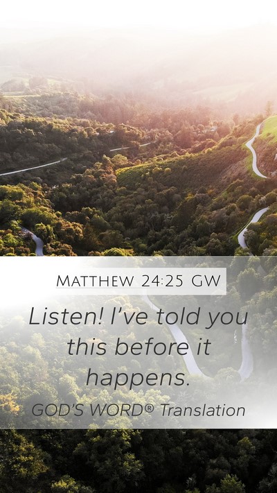 Matthew 24:25 GW Bible Verse Image