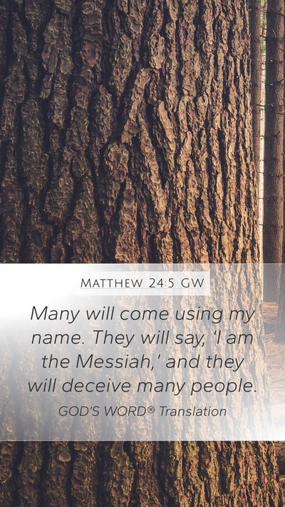 Matthew 24:5 GW Bible Verse Image