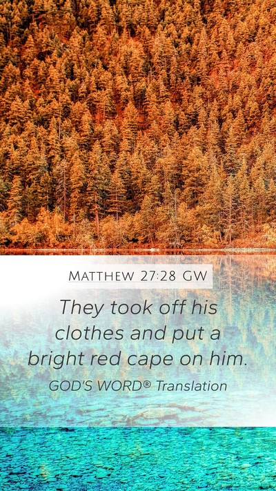 Matthew 27:28 GW Bible Verse Image