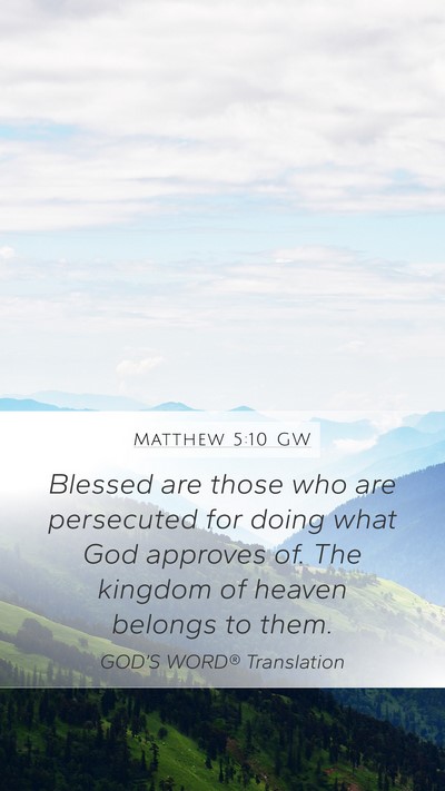 Matthew 5:10 GW Bible Verse Image
