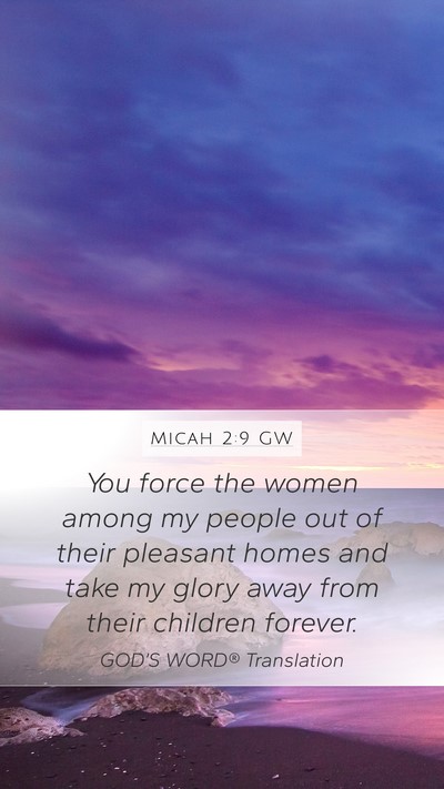 Micah 2:9 GW Bible Verse Image