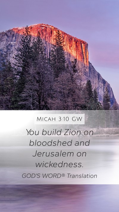 Micah 3:10 GW Bible Verse Image