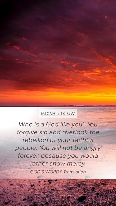 Micah 7:18 GW Bible Verse Image