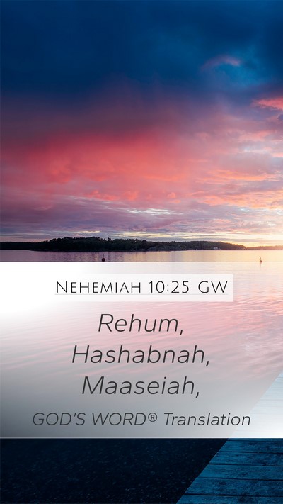 Nehemiah 10:25 GW Bible Verse Image