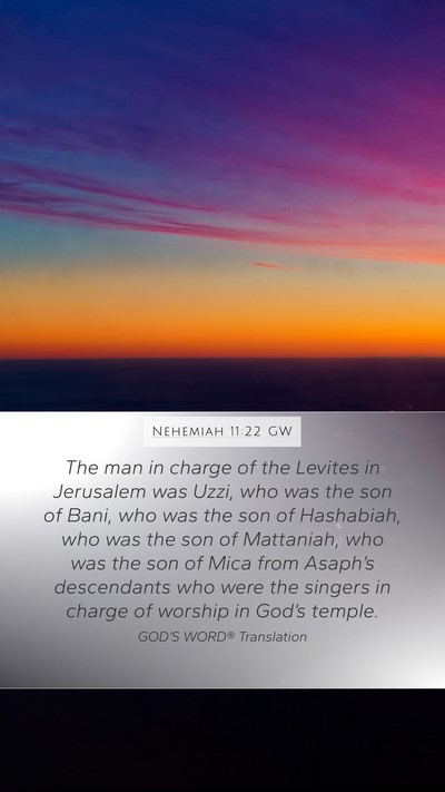 Nehemiah 11:22 GW Bible Verse Image