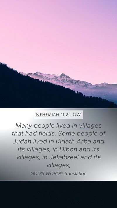 Nehemiah 11:25 GW Bible Verse Image
