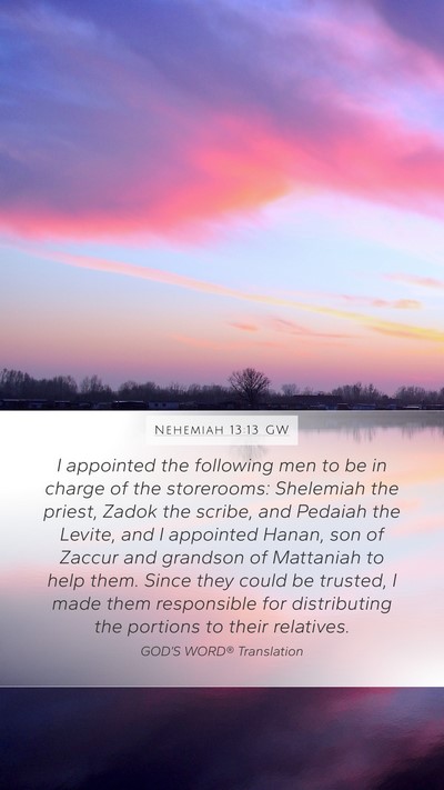 Nehemiah 13:13 GW Bible Verse Image