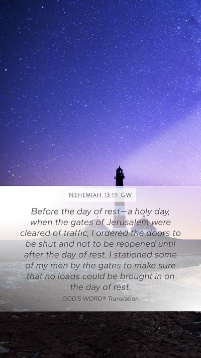 Nehemiah 13:19 GW Bible Verse Image