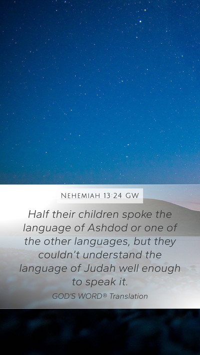 Nehemiah 13:24 GW Bible Verse Image