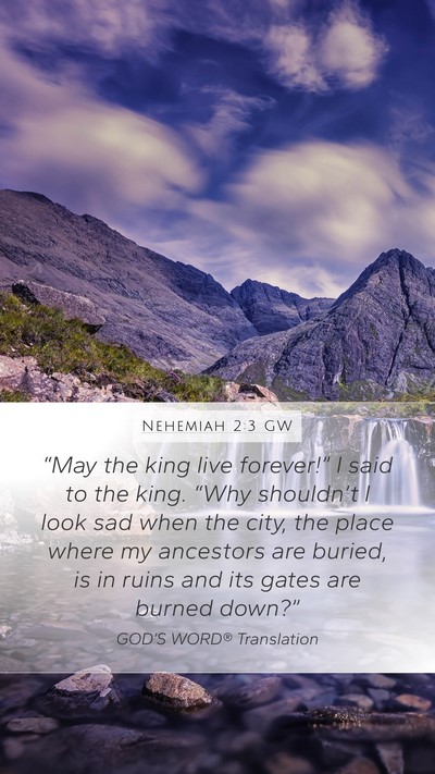 Nehemiah 2:3 GW Bible Verse Image