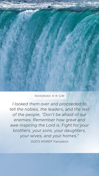 Nehemiah 4:14 GW Bible Verse Image