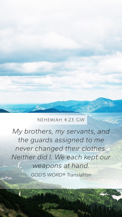 Nehemiah 4:23 GW Bible Verse Image