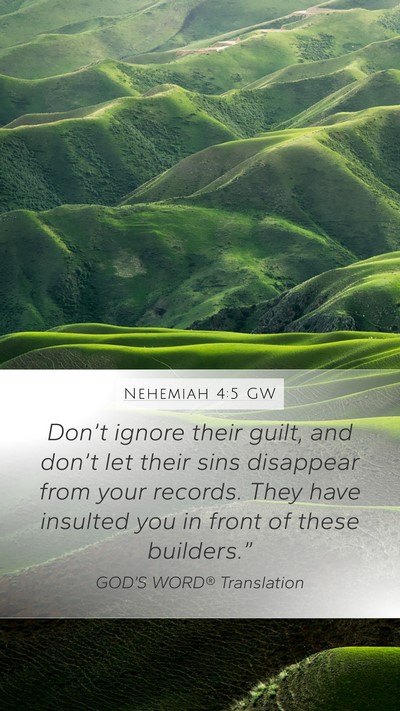 Nehemiah 4:5 GW Bible Verse Image