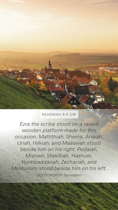 Nehemiah 8:4 GW Bible Verse Image