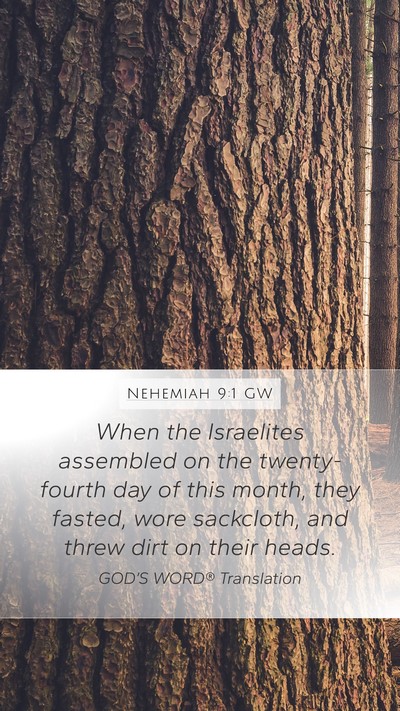 Nehemiah 9:1 GW Bible Verse Image