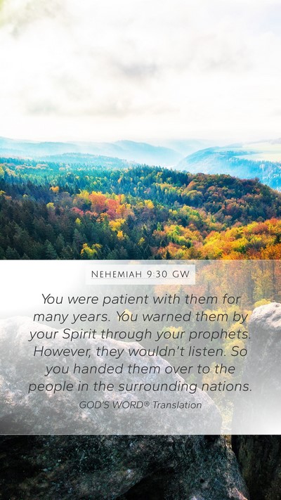 Nehemiah 9:30 GW Bible Verse Image