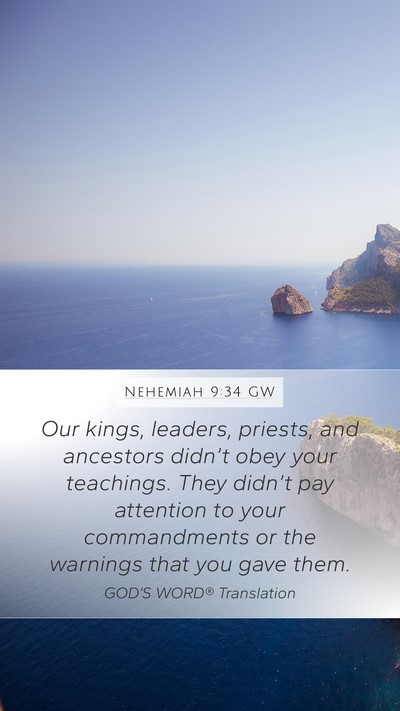 Nehemiah 9:34 GW Bible Verse Image