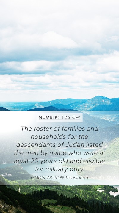 Numbers 1:26 GW Mobile Phone Wallpaper - The roster of families and households for the - Mobile Bible Verse Wallpaper