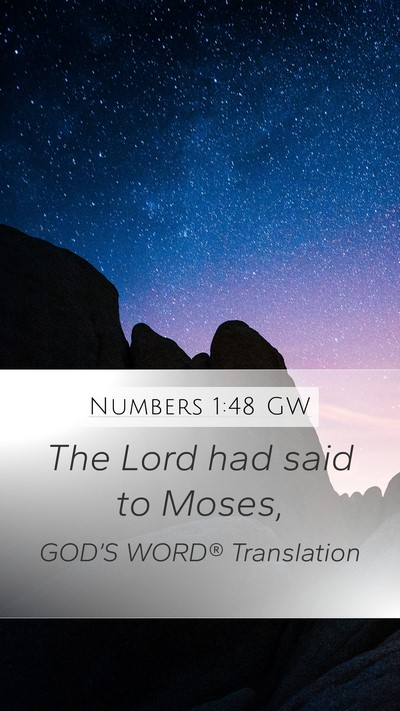 Numbers 1:48 GW Mobile Phone Wallpaper - The Lord had said to - Mobile Bible Verse Wallpaper