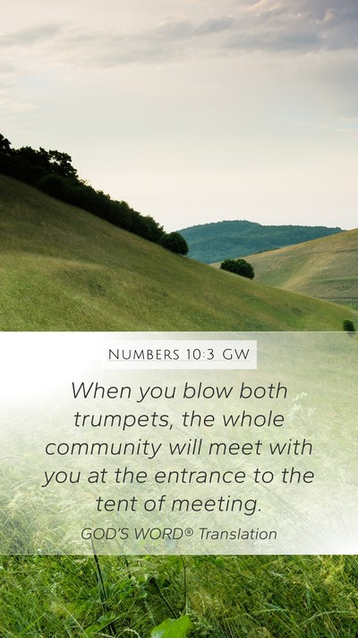 Numbers 10:3 GW Mobile Phone Wallpaper - When you blow both trumpets, the whole community - Mobile Bible Verse Wallpaper