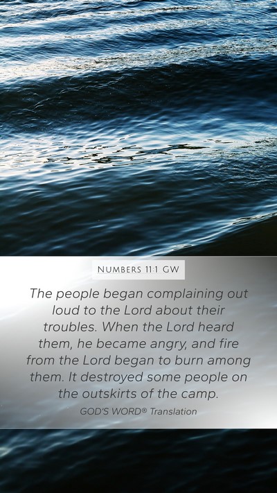 Numbers 11:1 GW Bible Verse Image