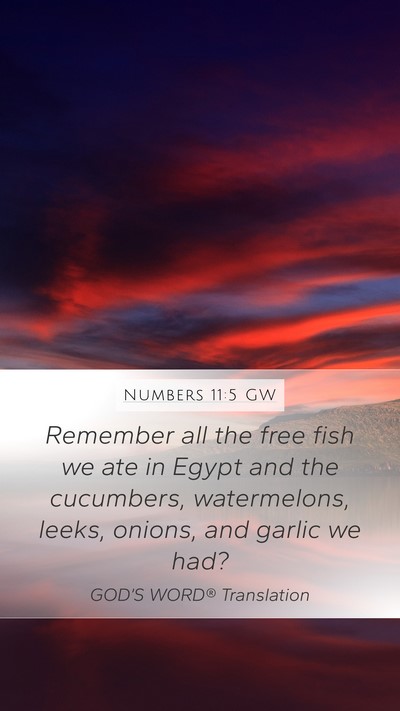 Numbers 11:5 GW Bible Verse Image