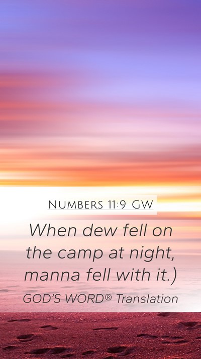 Numbers 11:9 GW Bible Verse Image
