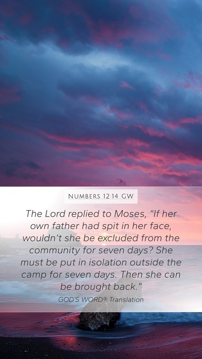 Numbers 12:14 GW Bible Verse Image