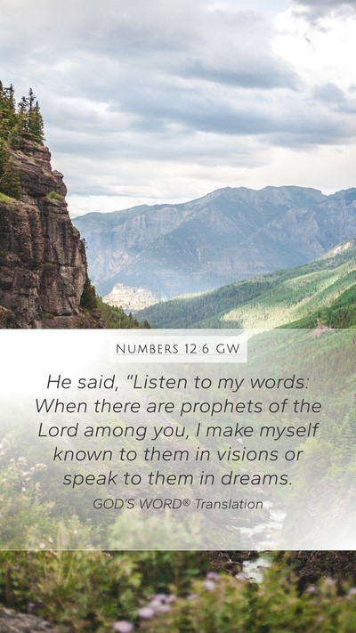 Numbers 12:6 GW Bible Verse Image