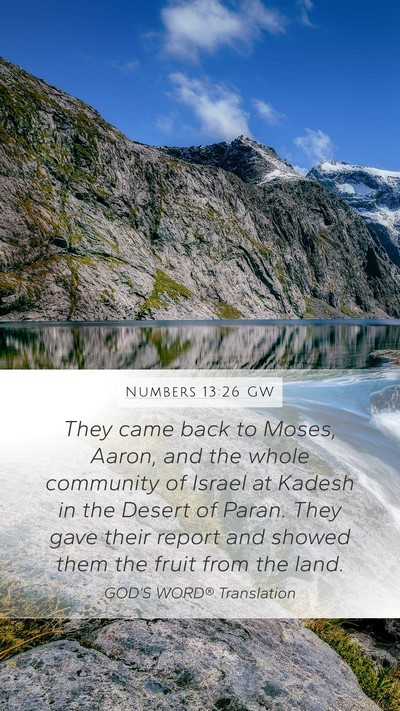Numbers 13:26 GW Bible Verse Image