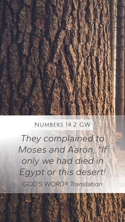 Numbers 14:2 GW Bible Verse Image