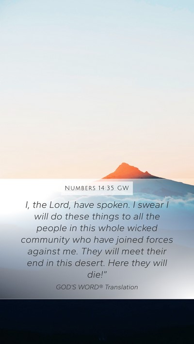 Numbers 14:35 GW Bible Verse Image
