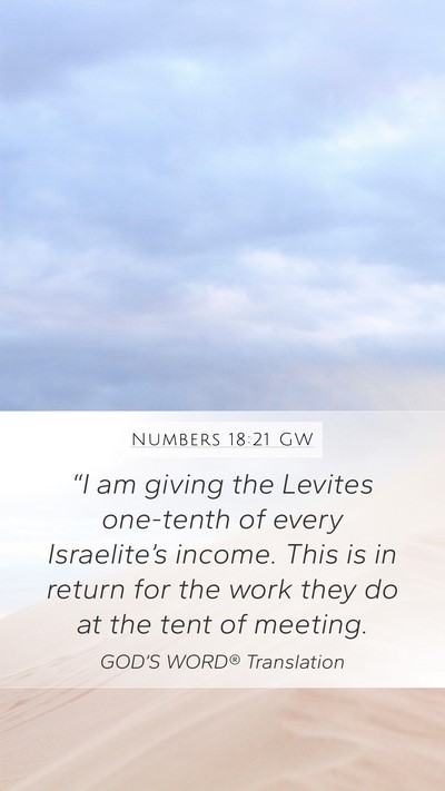 Numbers 18:21 GW Bible Verse Image