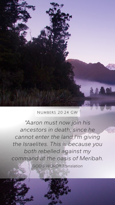 Numbers 20:24 GW Bible Verse Image