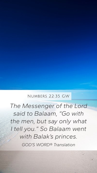 Numbers 22:35 GW Bible Verse Image