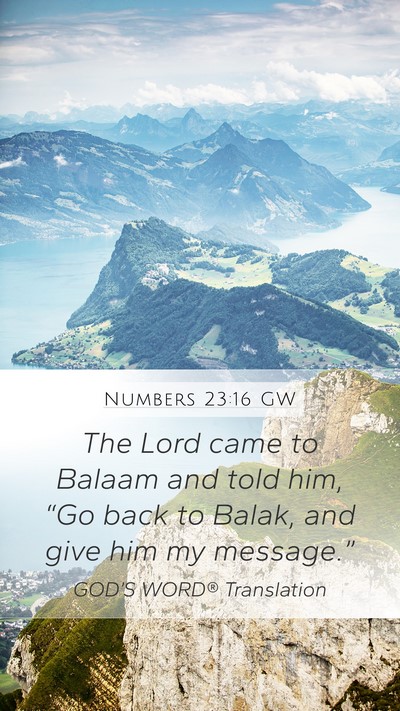 Numbers 23:16 GW Bible Verse Image