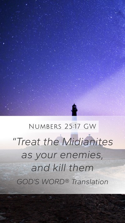 Numbers 25:17 GW Bible Verse Image